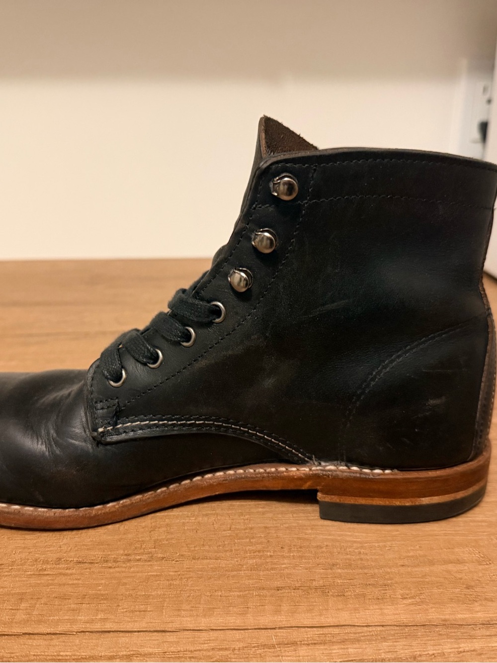 Wolverine 1000 Mile Boot, Black Leather, Size 9